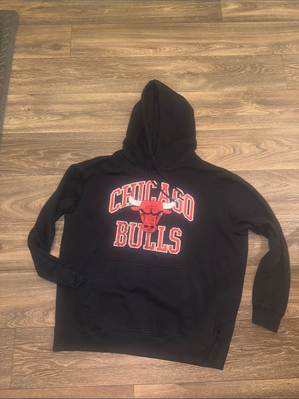 NBA Chicago Bulls Black Hoodie with Red Logo